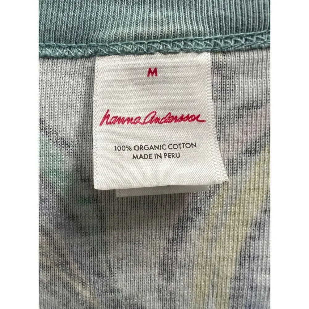 HANNA ANDERSSON long sleeve light blue tropical fruit banana sleep top sz M